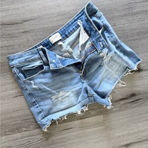Light Blue Distressed Denim Women’s Shorts